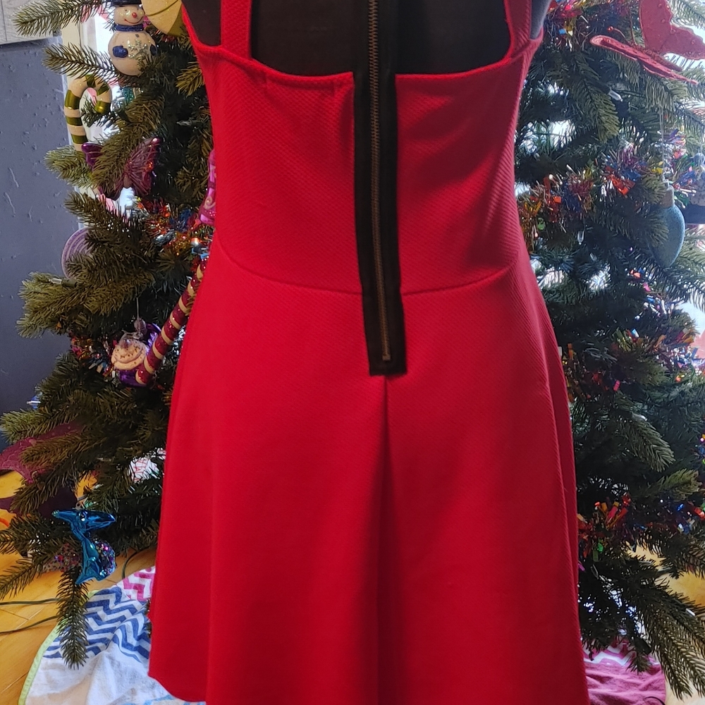Red skater dress with studs - Picture 3 of 3